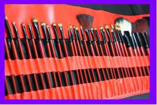 Pro 32 R pcs red color beauty makeup cosmetic brush case set for eye 
