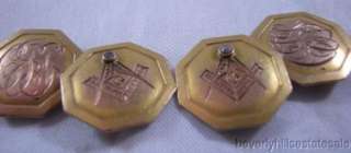 Antique 10K Gold & Diamond Masonic Cufflinks  