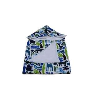  Tourance Baby Hooded Towel Blue Zoo