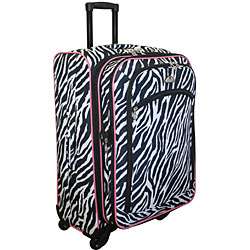   Flyer Pink Zebra Print 5 piece Spinner Luggage Set  