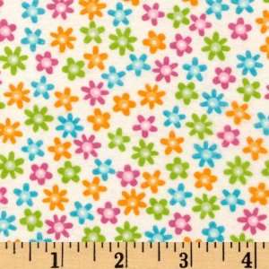  43 Wide All A Flutter Flannel Daisies White/Multi Fabric 