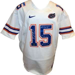  Tim Tebow Autographed Florida Gators (Authentic White #15) Jersey 