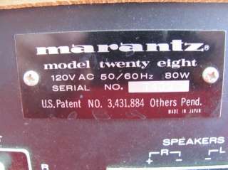 Vintage Marantz Twenty Eight Stereophonic Receiver  