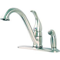 Moen Single Handle Stainless Kitchen Faucet with Sidespray  Overstock 