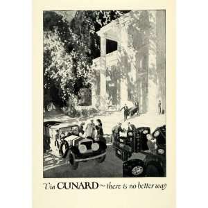  1924 Ad Cunard Cruise Line Travel Trunks Suitcase Luggage 