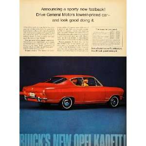  1965 Ad Buick Red Opel Kadett Sport Coupe Automobile 