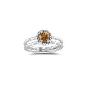  0.39 Ct Citrine Solitaire Ring in 14K White Gold 8.0 