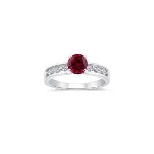  0.18 Cts Diamond & 1.29 Cts Ruby Engagement Ring in 14K 