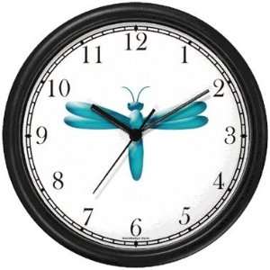 Teal or Indigo Dragonfly or Dragon Fly   JP Wall Clock by 