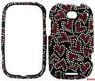 CELL PHONE CASE FOR MOTOROLA BRAVO MB520 BLING HOT PINK HEARTS ON 