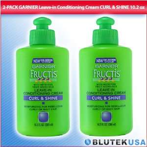  [TWO PACK] Garnier Fructis Curl & Shine Leave In Conditioning 