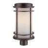   Mission Sm Outdoor Post Lamp Lighting Fixture, Black, White Glass