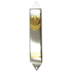 Mezuza for Jewish Home. 24K Gold and Silver Plated. Contemporary Shin 