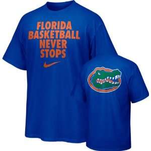Florida Gators Youth Nike Basketball Never Stops Royal T Shirt 