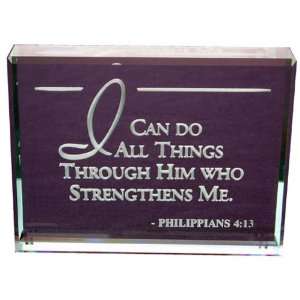  Philippians 413 Hand Carved Polished Glass Paperweight 