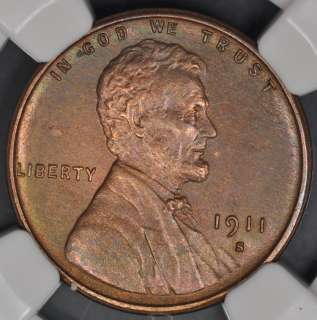 1911 S NGC UNCIRCULATED LINCOLN WHEAT CENT  