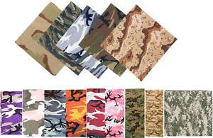 Military Camouflage Bandana Army Camo Bandanna 22 x 22 Kerchief 