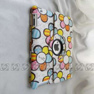   360 Rotating Stylish Leather Case Smart Cover Stand iPad 2 3rd  