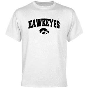  Iowa Hawkeyes White Logo Arch T shirt: Sports & Outdoors