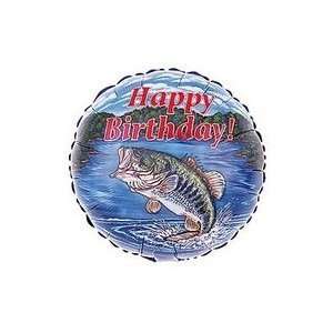 Happy Birthday Bass Fishing 18 Inch Foil Balloon 