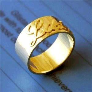  Personalized 18K Gold Plated Name Ring Any Size Name 