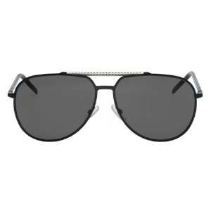  Homme Mens Dior 0107 Shiny Black Frame/Smoke Lens Metal Sunglasses 