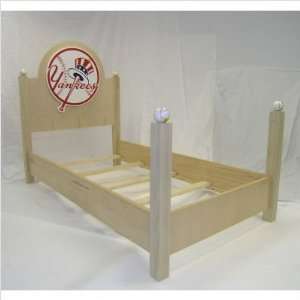  New York Yankees Bed Size Twin, Finish Natural