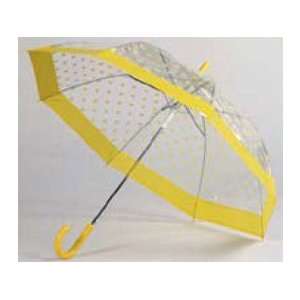  Clear Yellow Polka Dot Umbrella With Trim: Patio, Lawn 