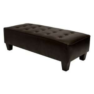 Carolina Accents Bryan Tufted Upholstered Bench Chocolate 