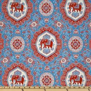   Winds Jaipur Macaw Blue Fabric By The Yard Arts, Crafts & Sewing