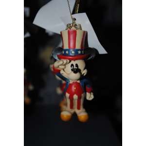  Disney Patriotic Mickey Mouse Wood Christmas Ornament 