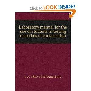  Laboratory manual for the use of students in testing 