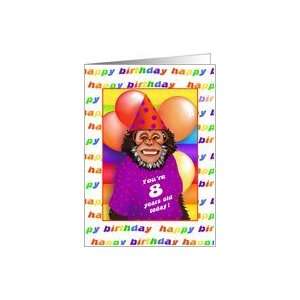  8 Years Old Birthday Cards Humorous Monkey Card: Toys 