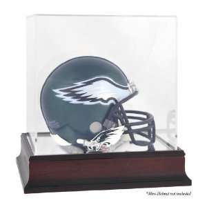  Philadelphia Eagles Mahogany Mini Helmet Logo Display Case 