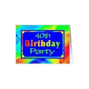    40th Birthday Party Invitation Bright Lights Card: Toys & Games