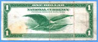    1918 $1 Federal Reserve Note , National Currency Chicago  