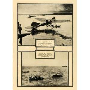  1916 Print Sunset Baltic German Hydroplane War Torpedo 