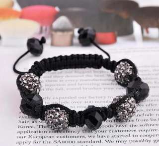 12MM 13Colors Disco Crystal Ball Beads DIY Braid Paver Charms Bracelet 