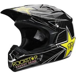   Racing Rockstar Youth Boys V1 MotoX Motorcycle Helmet   Black / Small