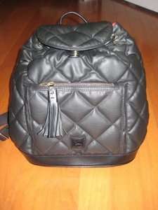 Dooney and Bourke Quilted Spicy Black Backpack Bag Purse Leather 