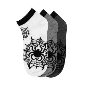  HS Men Ankle Socks Spider Web Design (size 10 13) 3 Colors 