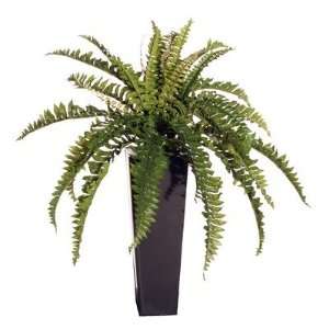   27 Medium Artificial Potted Boston Fern in Green: Home & Kitchen
