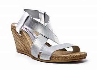 New Gaimo Elena Wedge Sandals Womens Shoes Plata Silver Size 10  