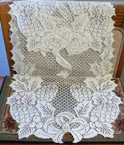 Heritage Lace Ivory Holly Bells Runner 14 x 90 Beautiful (39)  