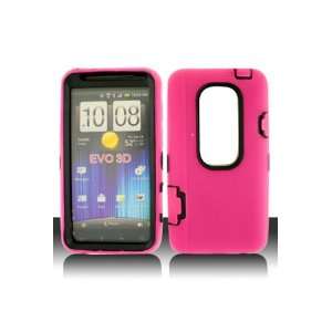  HTC EVO 3D Armor Case   Hot Pink (Free HandHelditems 
