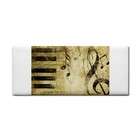   Hand Towel of Grunge Music with Piano Keys Treble Clef and Notes