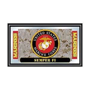  United States Marine Corp Logo Framed Mirror: Sports 