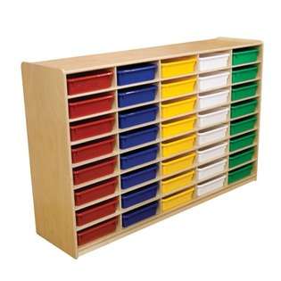 Wood Designs Storage Unit with 3 40 Letter Trays   Tray Option 
