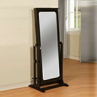   Wood Cheval Jewelry Armoire and Mirror Free Standing Unit 