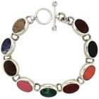   Color Stone Oval Link 7.5 in. Bracelet w/ Toggle Type Lock, 1/2 in